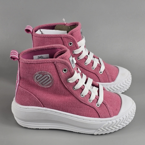 Justice Sport Pink High Top Sneakers Size 4 - Picture 2 of 7